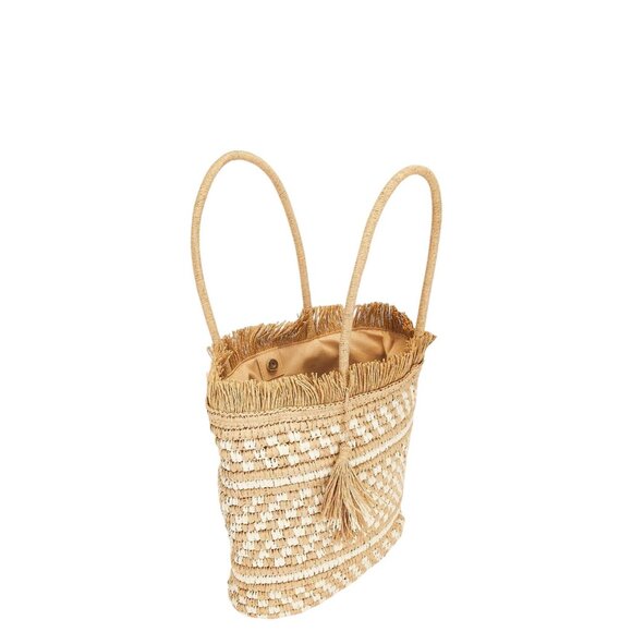 Nikki Beach Karolina Tote in White & Natural One Size New Womens Straw Handbag - Picture 4 of 11